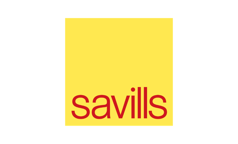 Savills logo in yellow and red